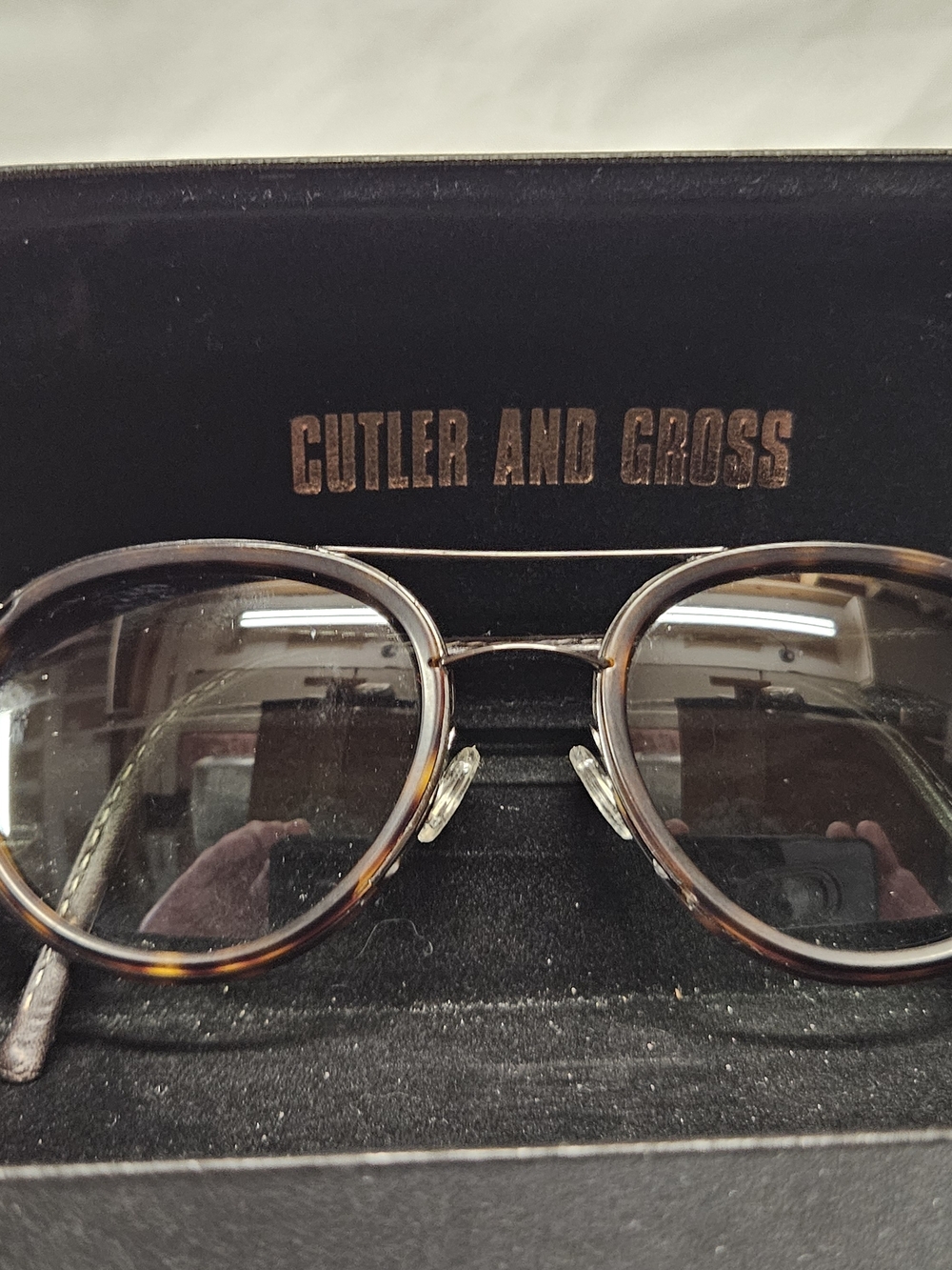 Cutler and Gross Tortoiseshell Round Sunglasses - Brown